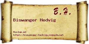 Biswanger Hedvig névjegykártya